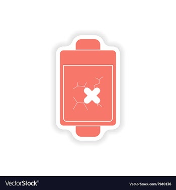 Paper sticker on white background mobile battery vector image