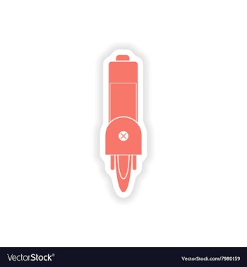 Paper sticker on white background mobile battery vector image