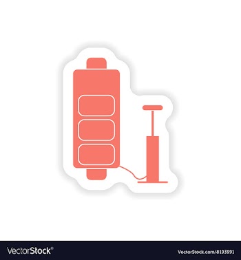 Paper sticker on white background mobile battery vector image