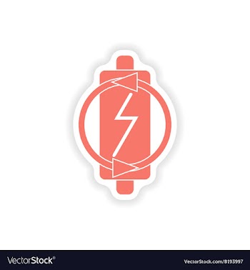 Paper sticker on white background mobile battery vector image