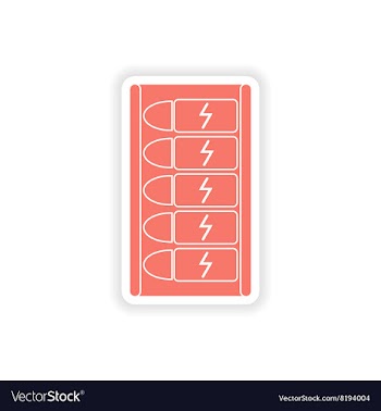 Paper sticker on white background mobile battery vector image