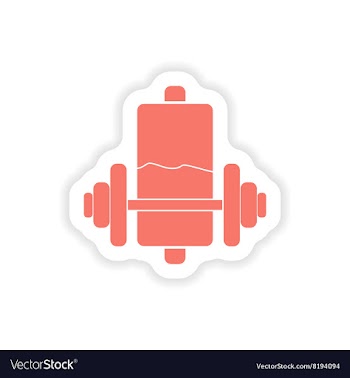 Paper sticker on white background mobile battery vector image
