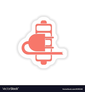 Paper sticker on white background mobile Battery vector image