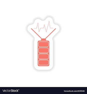 Paper sticker on white background mobile Battery vector image