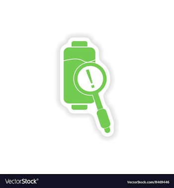 Paper sticker on white background mobile battery vector image