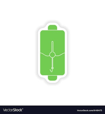 Paper sticker on white background mobile battery vector image