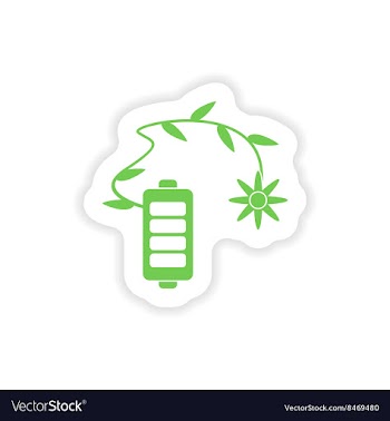 Paper sticker on white background mobile battery vector image