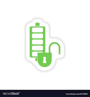 Paper sticker on white background mobile battery vector image