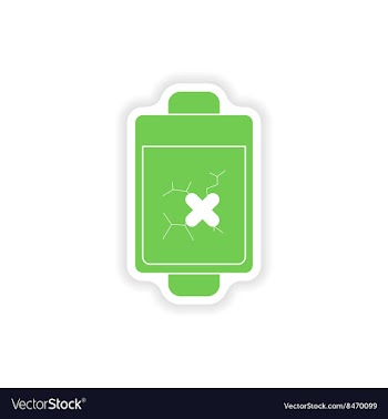 Paper sticker on white background mobile battery vector image