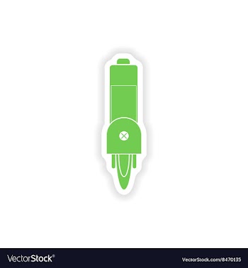Paper sticker on white background mobile battery vector image