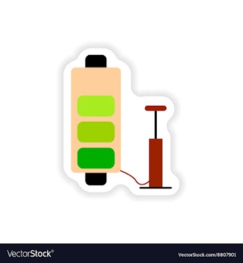 Paper sticker on white background mobile battery vector image