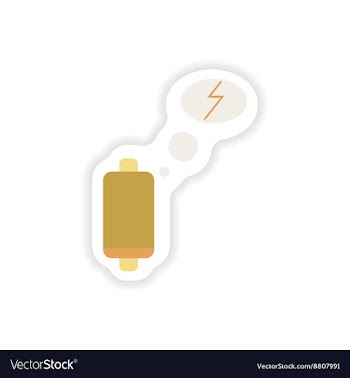Paper sticker on white background mobile battery vector image