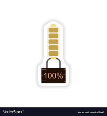 Paper sticker on white background mobile Battery vector image