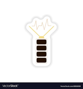 Paper sticker on white background mobile Battery vector image