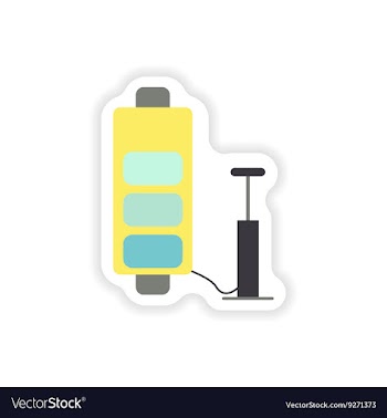 Paper sticker on white background mobile battery vector image