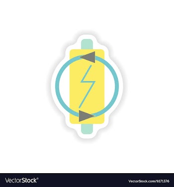 Paper sticker on white background mobile battery vector image