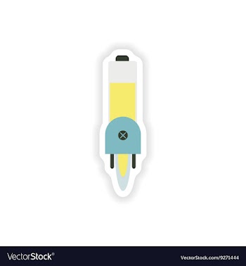 Paper sticker on white background mobile battery vector image