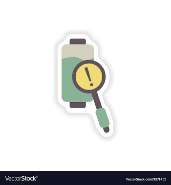 Paper sticker on white background mobile battery vector image