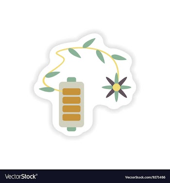 Paper sticker on white background mobile battery vector image