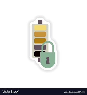 Paper sticker on white background mobile battery vector image