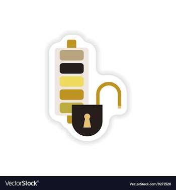 Paper sticker on white background mobile battery vector image