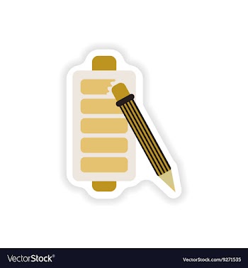 Paper sticker on white background mobile battery vector image