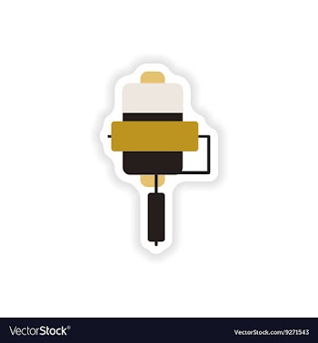 Paper sticker on white background mobile battery vector image