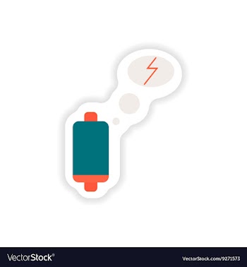 Paper sticker on white background mobile battery vector image