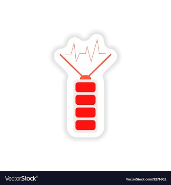 Paper sticker on white background mobile Battery vector image