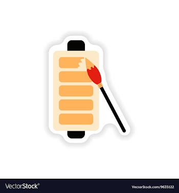 Paper sticker on white background mobile battery vector image