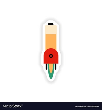 Paper sticker on white background mobile battery vector image