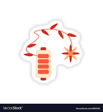 Paper sticker on white background mobile battery vector image