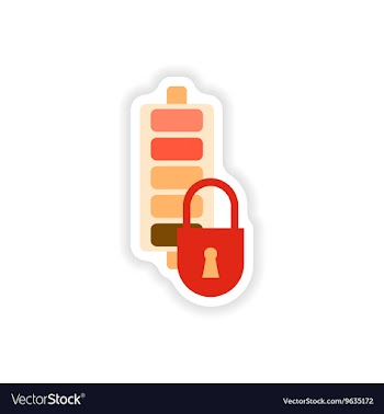 Paper sticker on white background mobile battery vector image