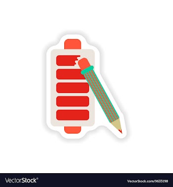 Paper sticker on white background mobile battery vector image