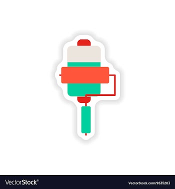 Paper sticker on white background mobile battery vector image