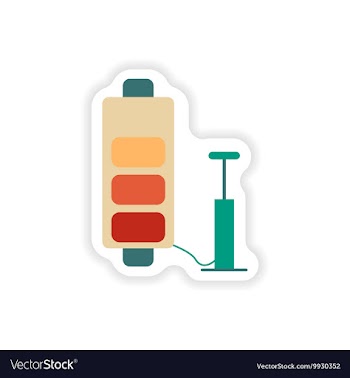 Paper sticker on white background mobile battery vector image