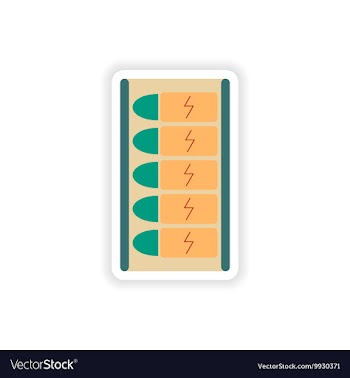 Paper sticker on white background mobile battery vector image