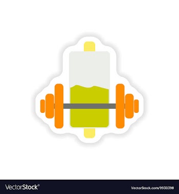 Paper sticker on white background mobile battery vector image