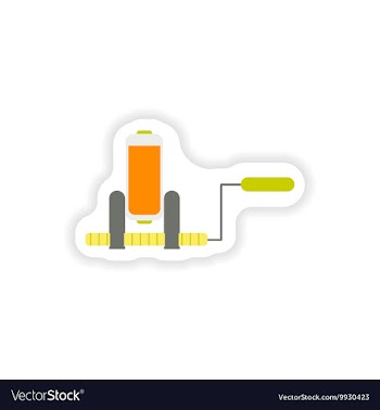 Paper sticker on white background mobile Battery vector image