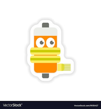 Paper sticker on white background mobile Battery vector image