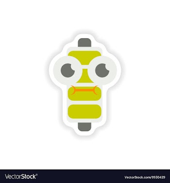 Paper sticker on white background mobile Battery vector image