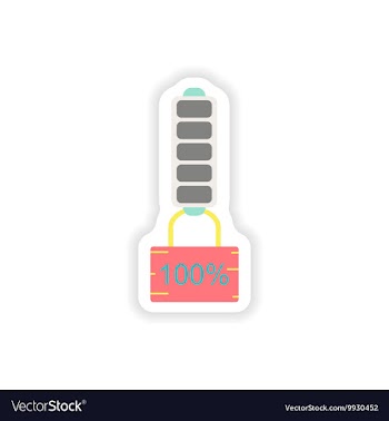 Paper sticker on white background mobile Battery vector image