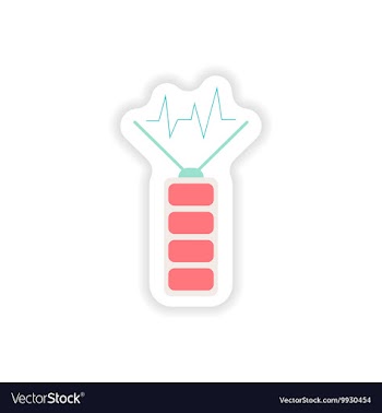 Paper sticker on white background mobile Battery vector image