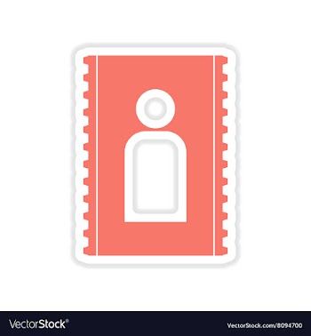 Paper sticker on white background mobile contact vector image
