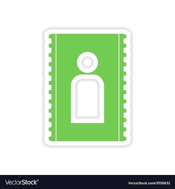 Paper sticker on white background mobile contact vector image