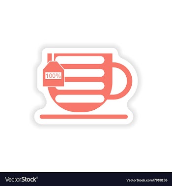 Paper sticker on white background mobile cup vector image