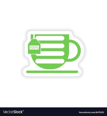 Paper sticker on white background mobile cup vector image