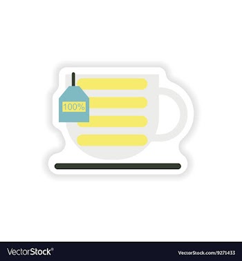 Paper sticker on white background mobile cup vector image