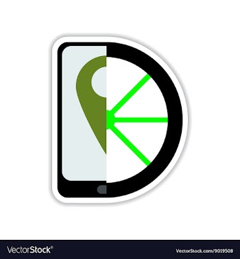 Paper sticker on white background mobile location vector image