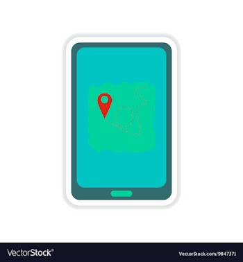 Paper sticker on white background mobile phone map vector image